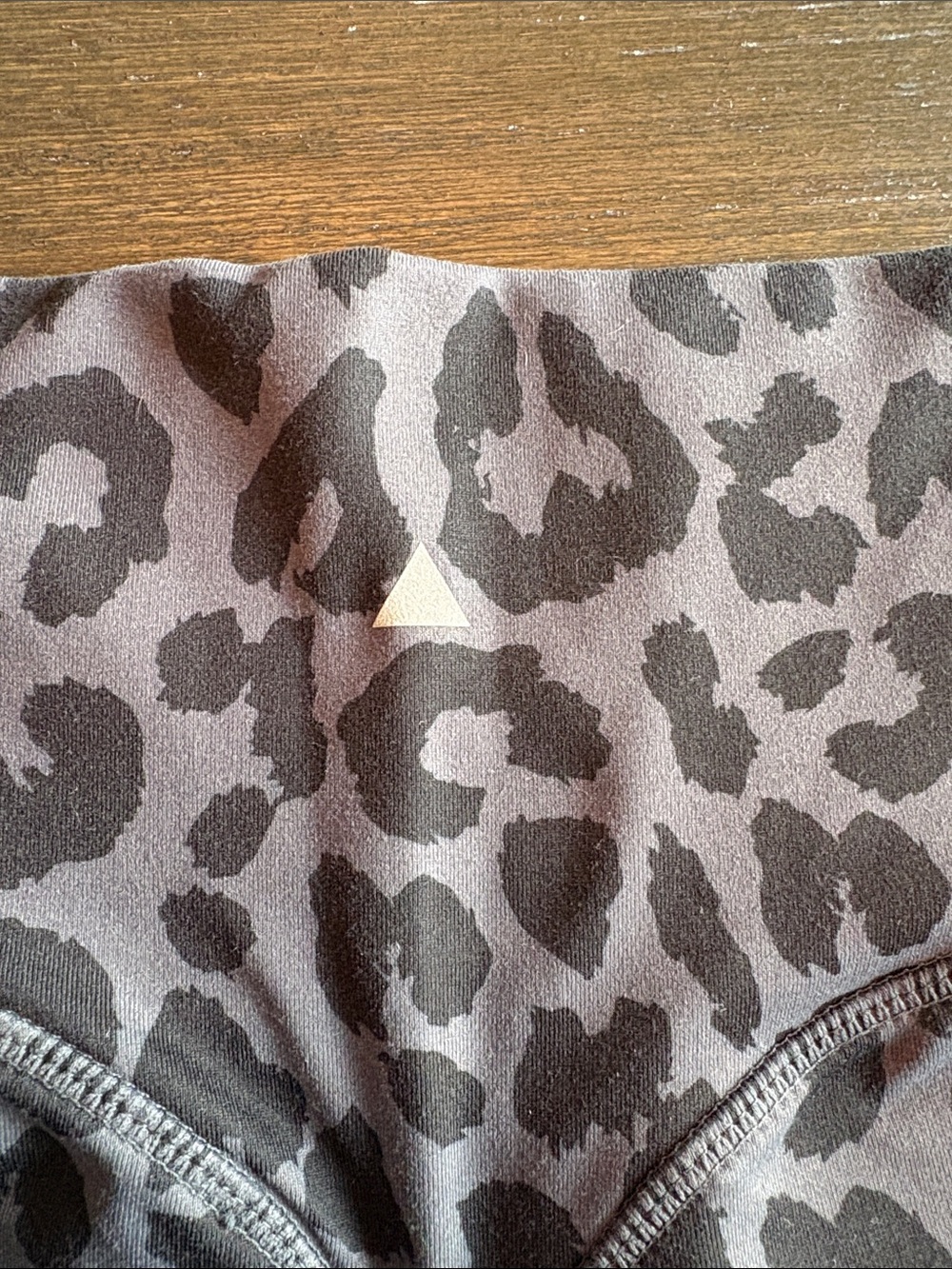 High-Waist Gray Leopard Bike Shorts for Women - Picture 3 of 4